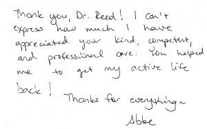 Dr. Reed Testimonial from Abbe