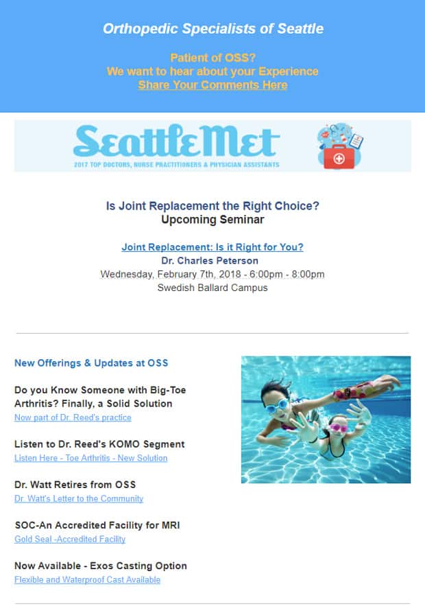 Orthopedic Specialists of Seattle Newsletter December 2017