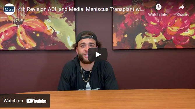 4th Revision ACL and Medial Meniscus Transplant with Medial Cartilage Transplant Patient video thumbnail